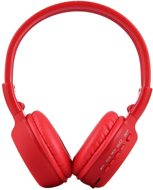 Casque Audio Sans Fil Stéréo Écran LCD Lecteur Voyant Lumineux Radio Fm Rouge YONIS