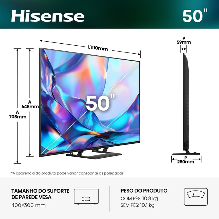 TV Hisense 50A7S 126 cm 2026 - vue 4