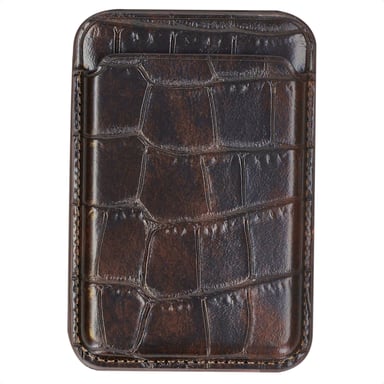 Selencia Porte-cartes Croco avec MagSafe - Choco Brown