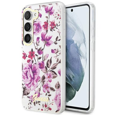 Funda Guess Flower Collection para Samsung Galaxy S23, blanca