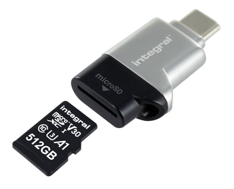 Integral INCRUSB3.0CMSD lecteur de carte mémoire USB 3.2 Gen 1 (3.1 Gen 1) Noir, Argent