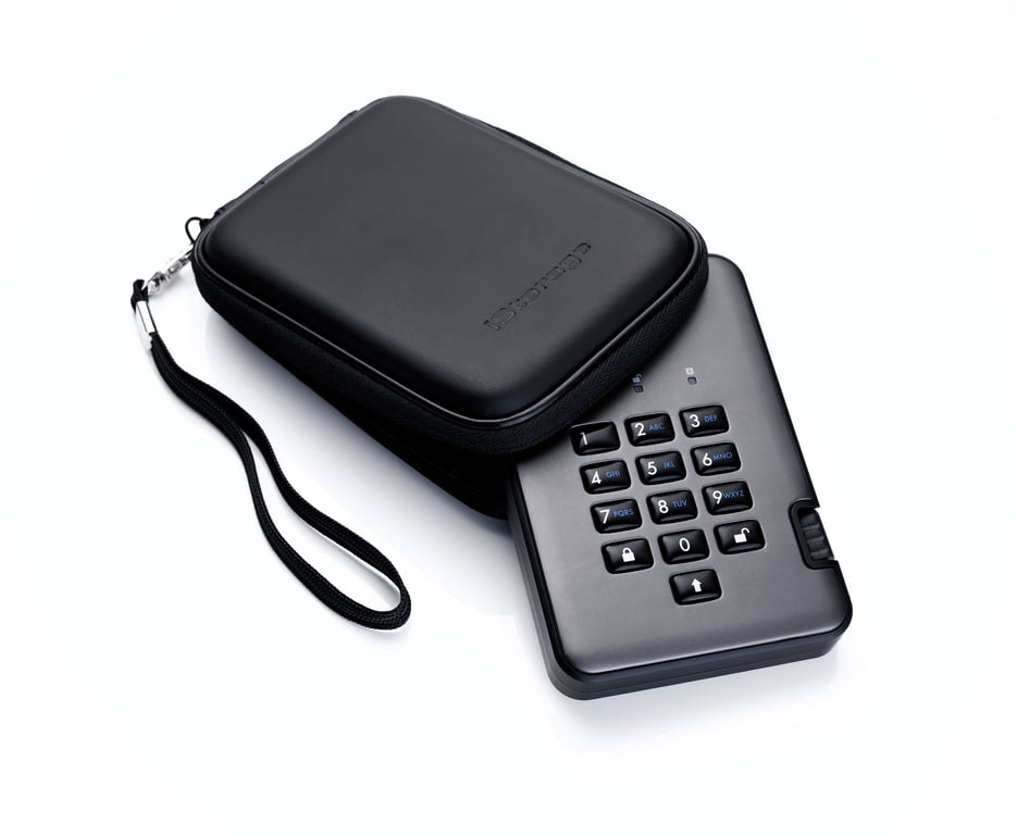 iStorage diskAshur PRO2 256 bit 5TB USB 3.2 secure encrypted hard drive IS DAP2 256 5000 C G Neuf - vue 2