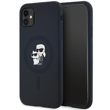 Funda Karl Lagerfeld Karl & Choupette MagSafe para iPhone 11/XR, negro