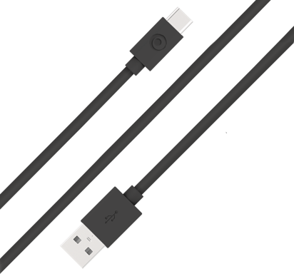 Câble USB A/USB C 2m Noir - 100% Plastique recyclé Bigben