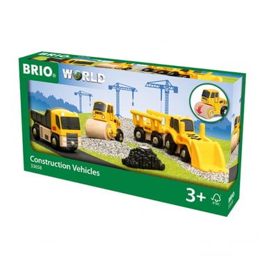 Coffret Brio 33658 : Ensemble de 3 Engins de Chantier en Bois