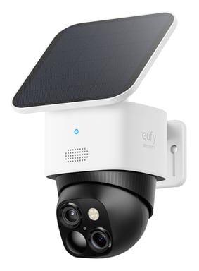 Eufy SoloCam S340, cámara solar de seguridad, cámara exterior inalámbrica, vigilancia de 360°, sin puntos ciegos, Wi - Fi 2,4 GHz, sin cuotas mensuales, compatible con HomeBase 3