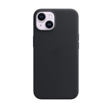 Coque en cuir avec MagSafe pour iPhone 14 Noir