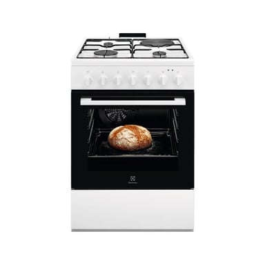 Cuisinière Mixte gaz/électrique 4 foyers 60x60 Multifonction ELECTROLUX - LKM624022W
