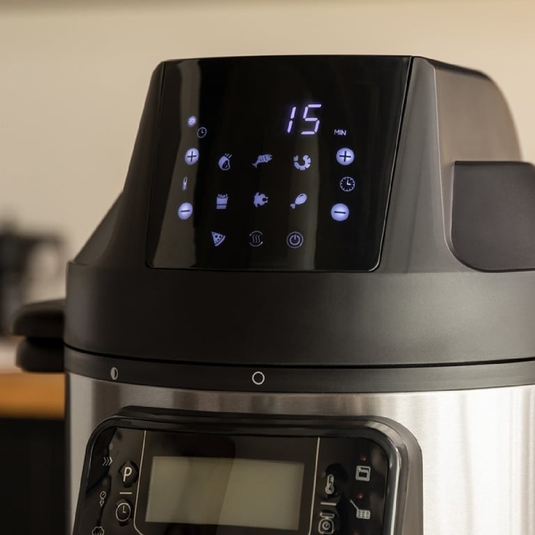 Cecotec Pot programmable avec tête Friteuse d'air et balance GM H Deluxe Fry. Robot de cuisine multifonction 6 litres couvercle Advance programmable 24h température réglable recette - vue 3