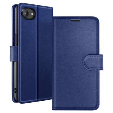 Zanaé Funda tipo cartera para iPhone 16e con soporte y lengüeta magnética Azul oscuro