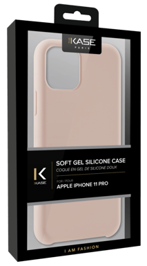 Custodia morbida in silicone gel per Apple iPhone 11 Pro, rosa sabbia