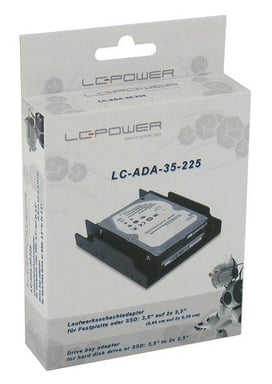 LC-Power LC-ADA-35-225 Obturateur de baie de lecteur 2,5/3,5'' Panneau de façade Noir