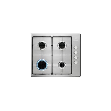 Table de cuisson à gaz encastrable 55 cm 4 feux Electrolux KGS6404SX en acier inoxydable - Neuf