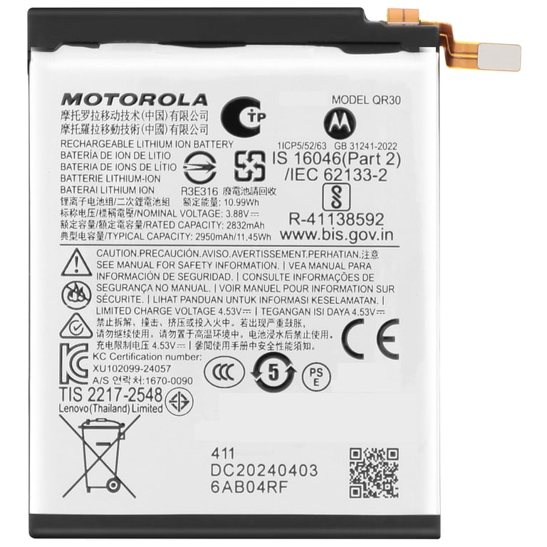 Batterie Principale pour Motorola Moto Razr 50 Ultra 2950mAh QR30 Neuf