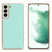 Coque pour Samsung Galaxy S22 en Glossy Vert Menthe - Or Housse de protection Étui en silicone TPU flexible et avec protection pour appareil photo