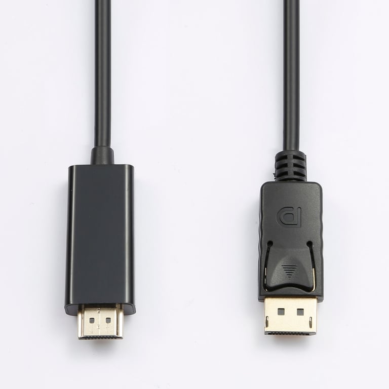 D2 Câble DisplayPort vers HDMI, Résolution 4K, 2m, Noir - Neuf