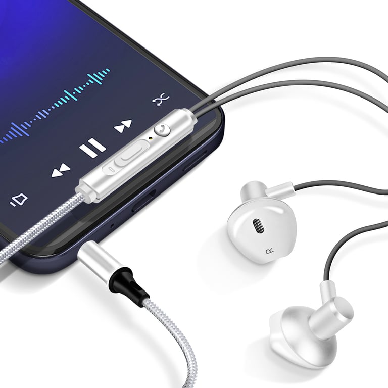 Écouteurs Nylon Tressé Intra auriculaires Jack 3.5mm Kit mains libres Neuf - vue 2