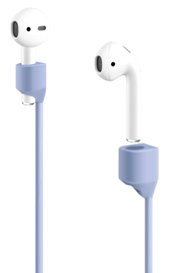 Cinturino in morbido silicone gel con clip magnetica per AirPods/ AirPods Pro, blu lilla