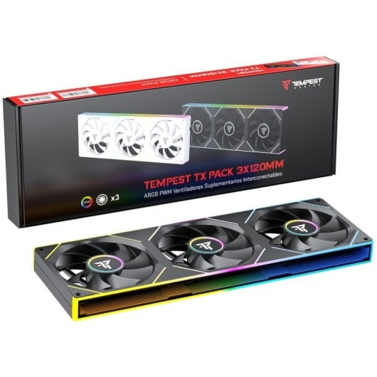 Tempest Fan TX 120mm ARGB PWM Pack 3 Interconectable