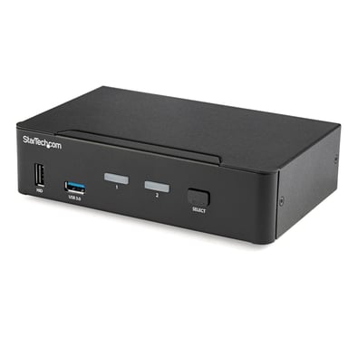 StarTech.com Switch KVM DisplayPort à 2 Ports - 4K60Hz - Écran Unique - Switch KVM USB UHD DP 1.2 à 2 Ports avec Hub USB 3.0 Intégré et Audio - Dell HP Apple Lenovo - Conforme TAA - Neuf
