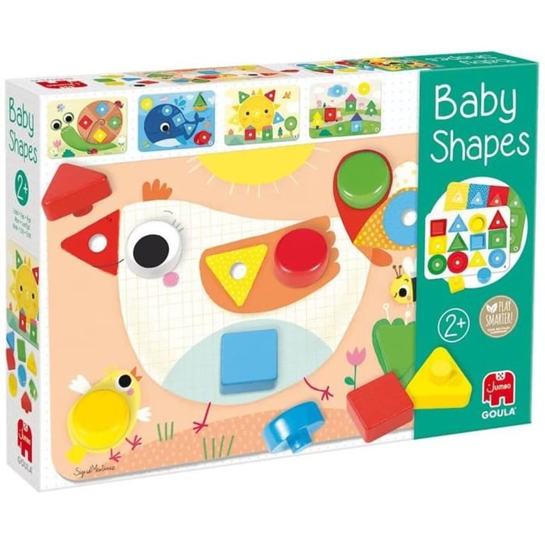 Jeu éducatif GOULA Jumbo Baby Shapes Apprentissage formes et couleurs 6 plateaux 14 pièces en bois Multicolore Blanc - Neuf