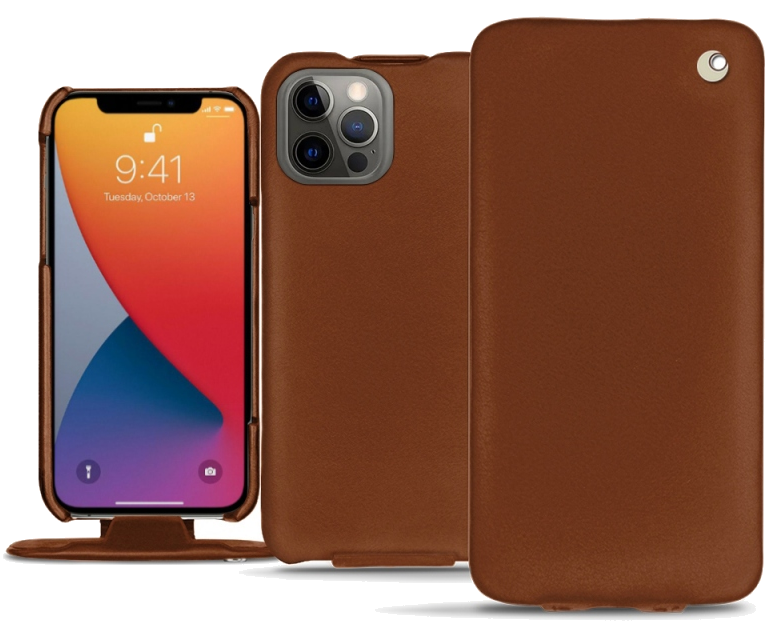 Housse cuir Apple iPhone 13 Pro Max - Rabat verticalMarron