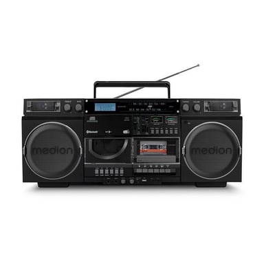 Ghetto Blaster - MEDION - Vintage - DAB+ - CD/Cassette/USB/MP3 - 2x10W RMS - Negro