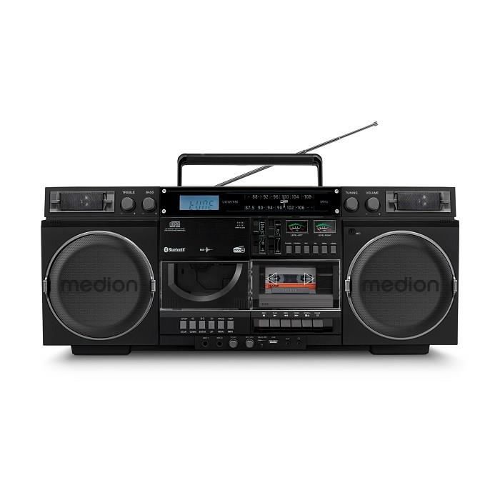 Ghetto Blaster MEDION P66538 – Vintage DAB+/CD/Cassette/USB/MP3 2x10W RMS - vue 3