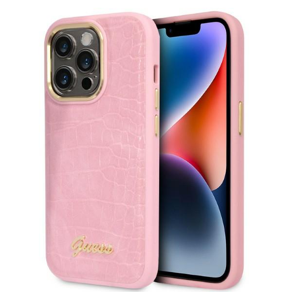 Guess Étui Croco Collection pour iPhone 14 Pro