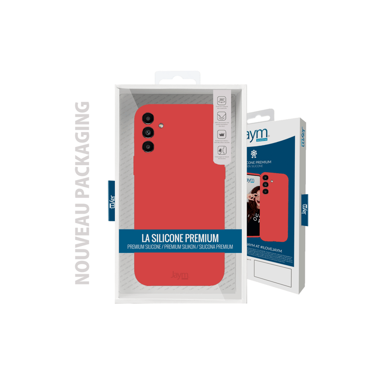 JAYM - Coque Silicone Premium Rouge pour Samsung Galaxy A13 5G -100% Silicone et Microfibre - Renforcée et Ultra Doux