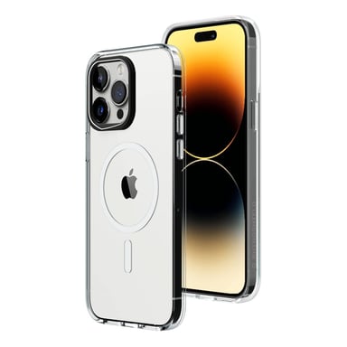 RhinoShield Magsafe Compatible Clear Case per [iPhone 15 Pro] Forza magnetica superiore, elevata trasparenza e resistenza all'ingiallimento. Personalizzabile - Contorno nero della lente fotografica