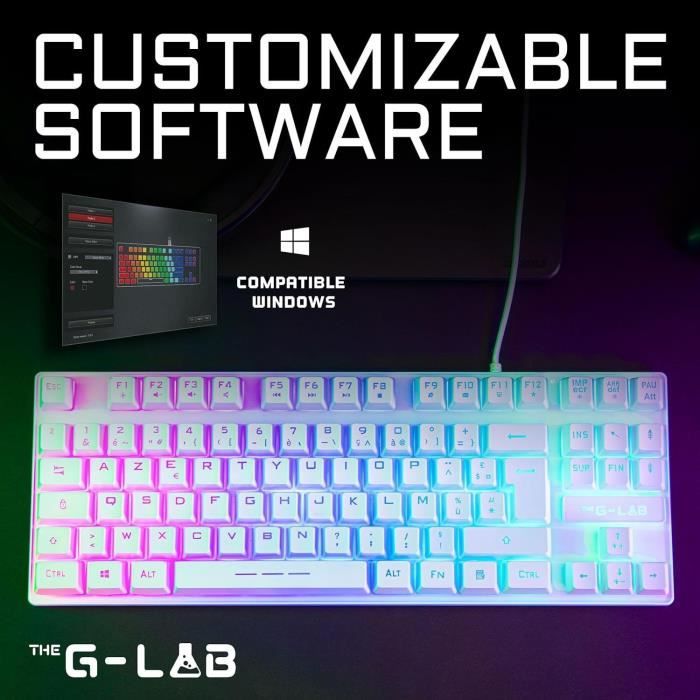 Clavier Gaming The G-Lab KEYZ CAESIUM TKL – Filaire RGB AZERTY - vue 10