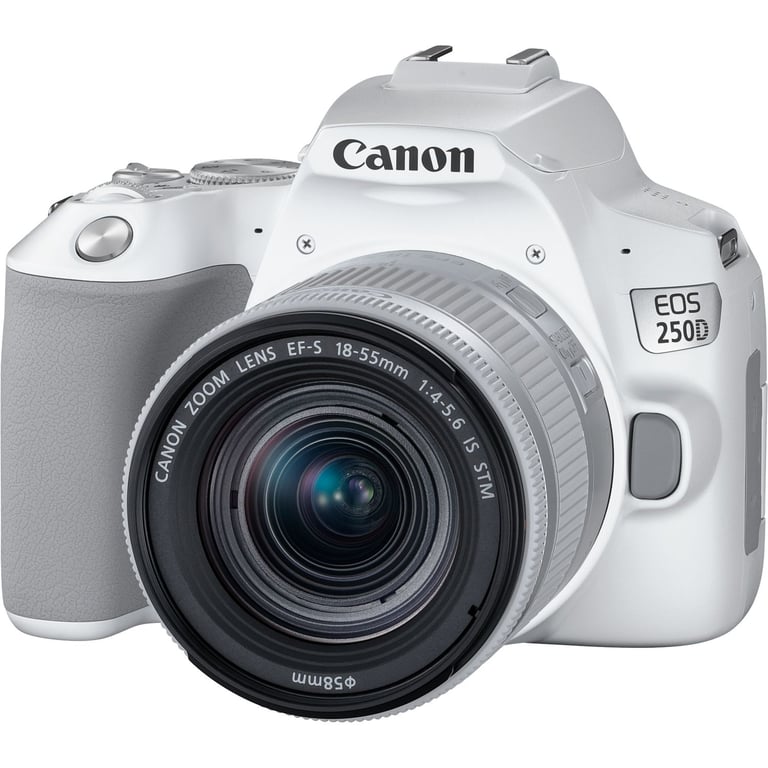 Canon EOS 250D + EF-S 18-55mm f/4-5.6 IS STM Kit d'appareil-photo SLR 24,1 MP CMOS 6000 x 4000 pixels Blanc