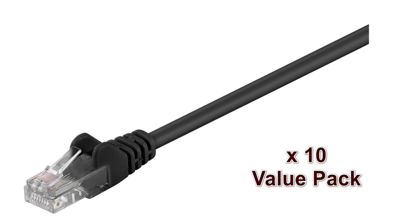 MicroConnect V-UTP501SVP câble de réseau Noir 1 m Cat5e U/UTP (UTP) Rond