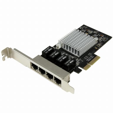 Tarjeta de red StarTech.com Gigabit Ethernet PCI Express de 4 puertos con chipset Intel I350