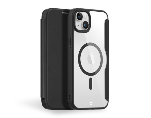 Etui Folio Renforcé iPhone 15 Plus Compatible MagSafe Noir - Garantie à vie Force Case