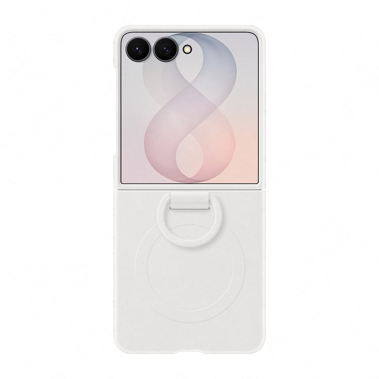 Coque Silicone Magnet Cover Ring pour Samsung Galaxy Z Flip 8 - White - Neuf