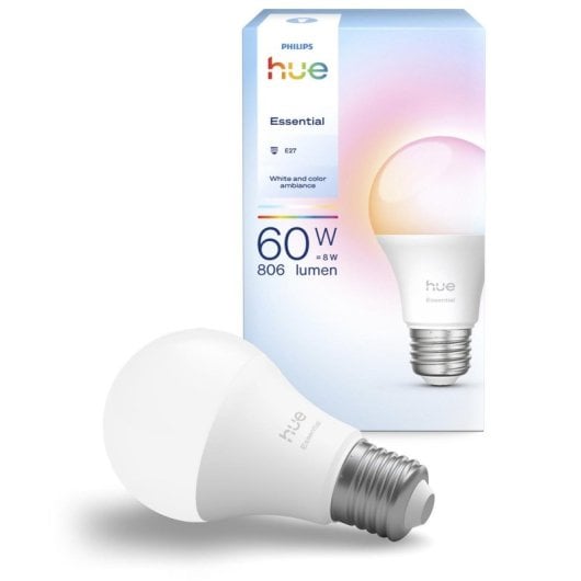 Ampoule connectée Philips Hue Essential A60 806 lm (8 W) E27 Blanc - Neuf