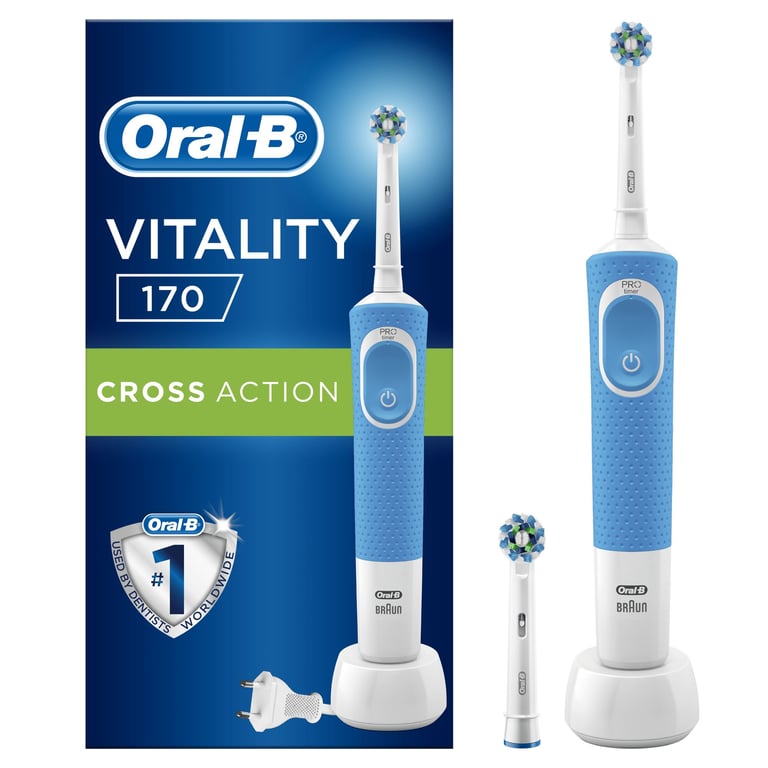 Oral-B Vitality 170 CrossAction Adulte Brosse à dents rotative oscillante Bleu, Blanc - Neuf