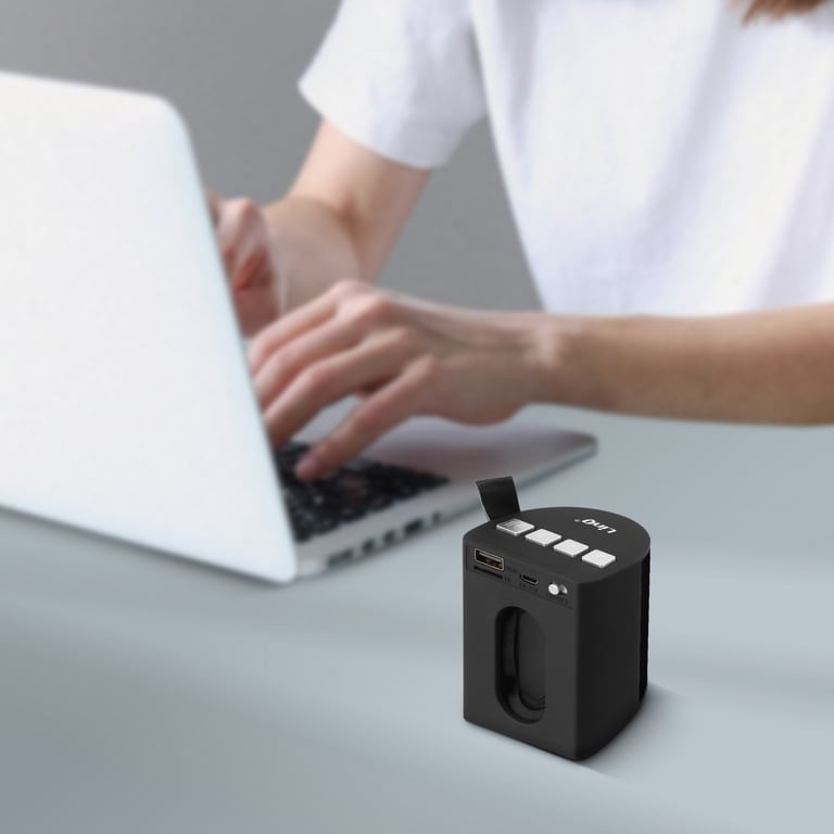 Enceinte Sans fil Bluetooth LED Radio FM Port USB micro SD LinQ Neuf - vue 3