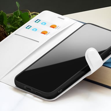 Zanaé Funda tipo cartera para Samsung A42 5G con soporte y lengüeta magnética Blanco