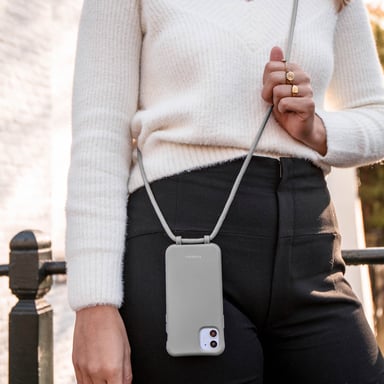 imoshion Coque de couleur avec cordon amovible pour Apple iPhone 14 Pro Max - Gris