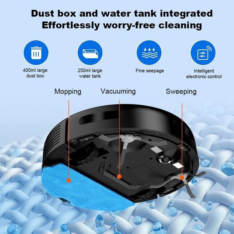 Aspirateur robot LIECTROUX N7S-U Noir navigation gyroscope 2D WiFi commande application et voix Alexa/Google essuyage humide/sèche aspiration jusqu'à 4000 Pa batterie 5200 mAh - Neuf