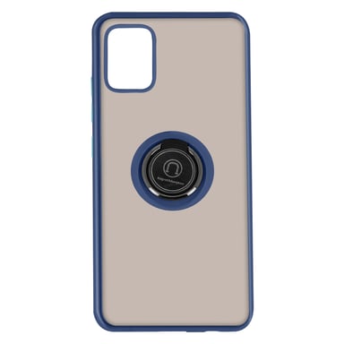 Funda para Samsung Galaxy A51 Bi-material Anillo Metálico Función Soporte Azul