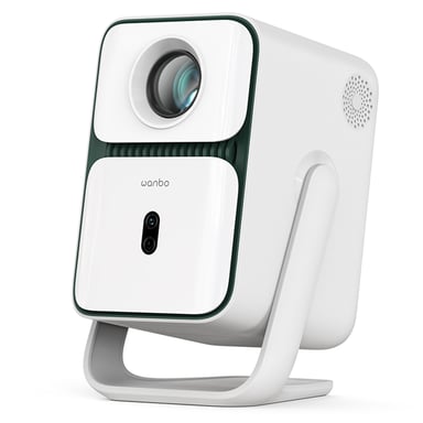 Proyector Wanbo T2 Ultra, Android TV 11, 500 ANSI, nativo 1080P, soporte rotatorio de 120°, enfoque y corrección de keystone automáticos, evitación de obstáculos, tamaño de proyección de 45 a 140', Wi-Fi de doble banda, 2*5W altavoz