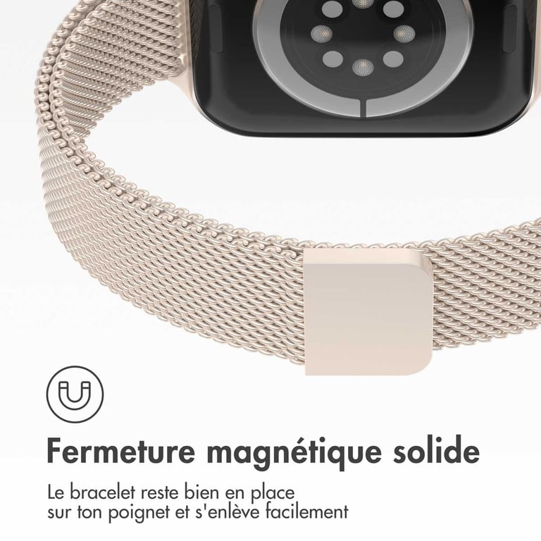imoshion Bracelet slim Milanese pour Apple Watch | 38/40/41/42 mm - Starlight - Neuf