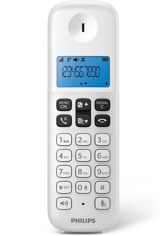 Philips D1611W/34 téléphone Téléphone DECT Identification de l'appelant Blanc - Neuf