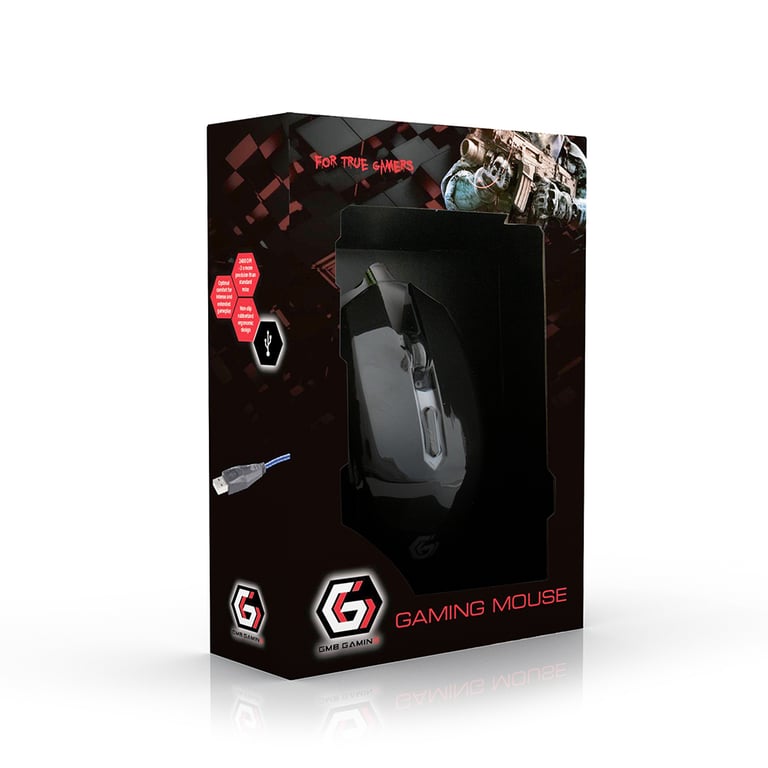Souris Gembird MUSG-001-R – 2400 DPI, 6 Boutons, Ambidextre, USB Type-A - vue 6