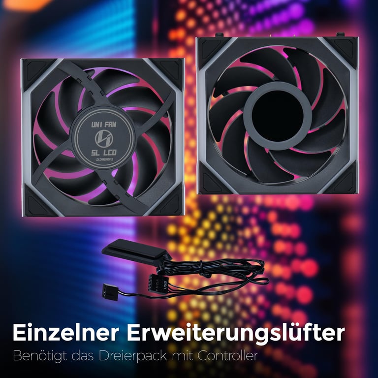 Lian Li Uni Fan SL Wireless LCD 120 Reverse Blade - vue 2