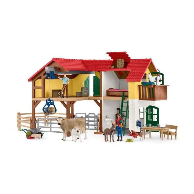 SCHLEICH - Ferme avec étable et animaux - 42407 - Gamme Farm World - Neuf